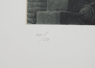 Jean-Michel MATHIEUX-MARIE : Le Petit Pont, Notre-Dame de Paris, Gravure originale (photo de détail 6) - Crédit photo : Galerie Art.Paris