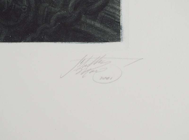 Jean-Michel MATHIEUX-MARIE : Le Petit Pont, Notre-Dame de Paris, Gravure originale (photo de détail 2) - Crédit photo : Galerie Art.Paris
