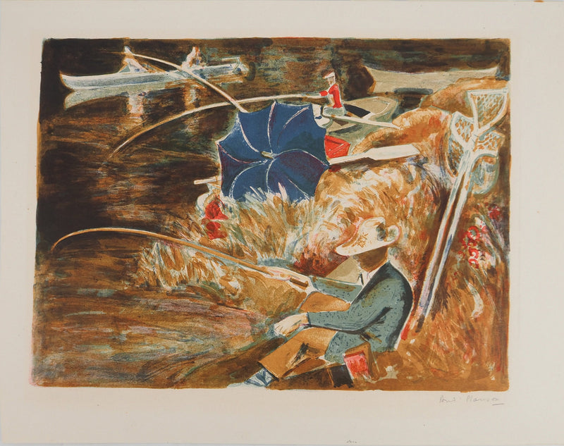 André PLANSON : Le pêcheur, Lithographie originale (vue générale) - Crédit photo : Galerie Art.Paris