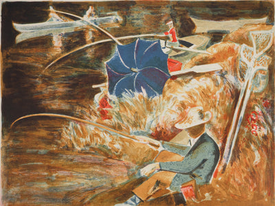 André PLANSON : Le pêcheur, Lithographie originale (photo de détail 3) - Crédit photo : Galerie Art.Paris
