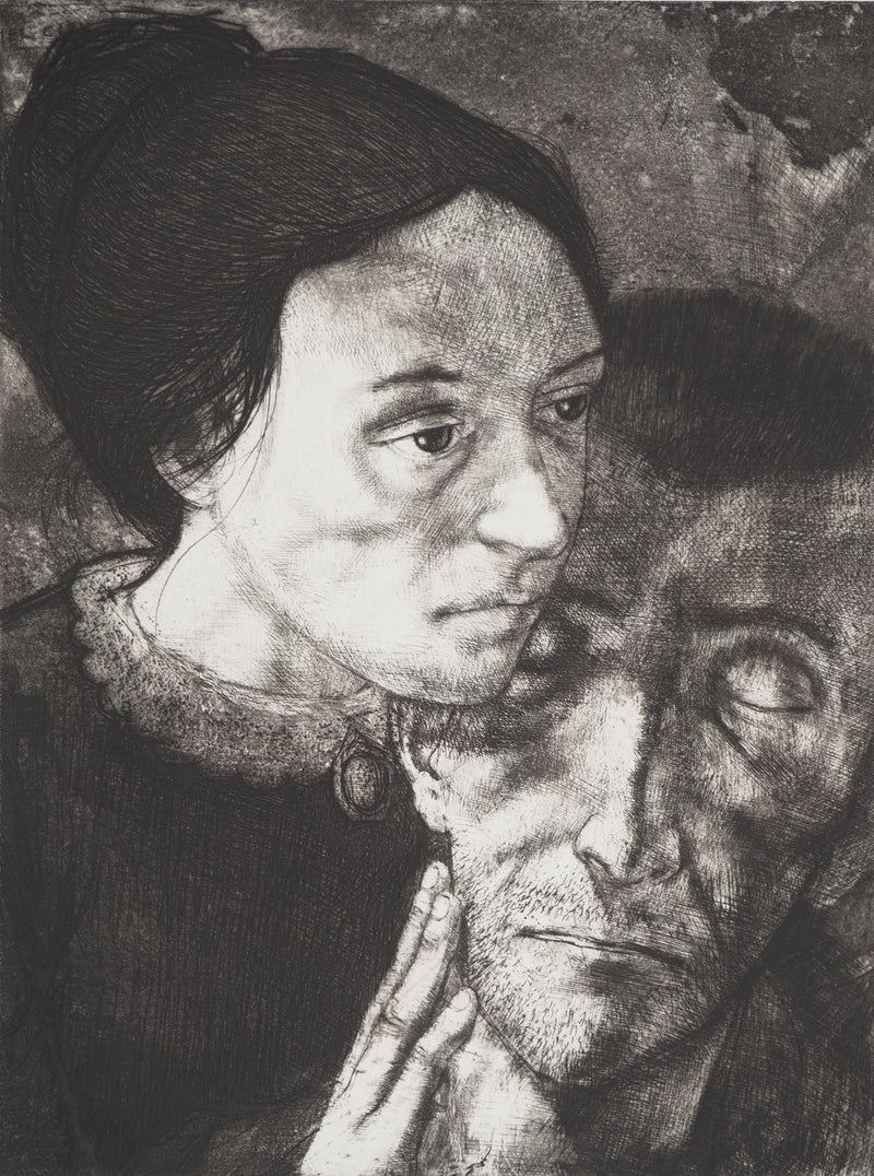 Michel CIRY : Moment de tendresse, Gravure originale (photo de détail 2) - Crédit photo : Galerie Art.Paris