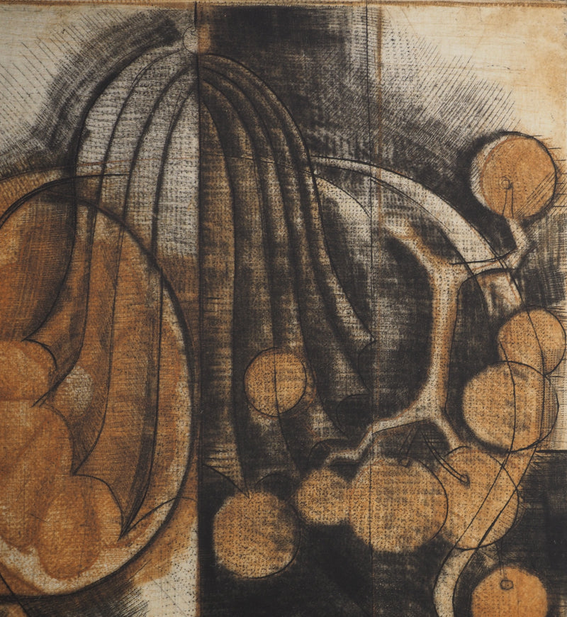 Brigitte COUDRAIN : Nature morte aux fruits, Gravure originale (photo de détail 5) - Crédit photo : Galerie Art.Paris