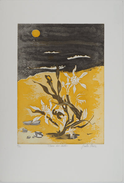 Ginette SEXER : Fleurs des sables, Gravure originale (vue générale) - Crédit photo : Galerie Art.Paris