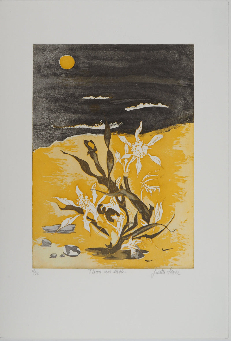 Ginette SEXER : Fleurs des sables, Gravure originale (vue générale) - Crédit photo : Galerie Art.Paris