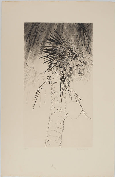 Yannick BALLIF : Le cocotier, Gravure originale (vue générale) - Crédit photo : Galerie Art.Paris