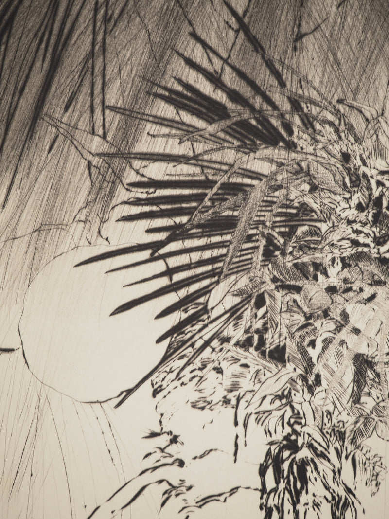 Yannick BALLIF : Le cocotier, Gravure originale (photo de détail 4) - Crédit photo : Galerie Art.Paris