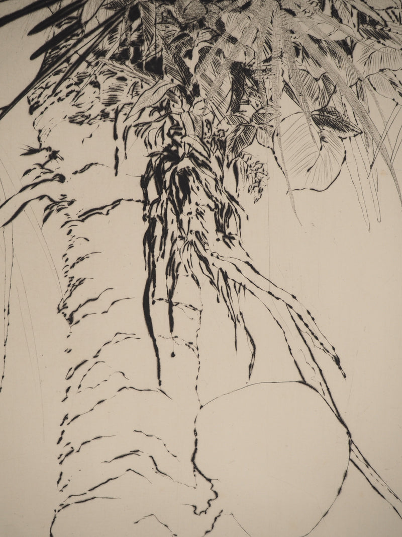 Yannick BALLIF : Le cocotier, Gravure originale (photo de détail 5) - Crédit photo : Galerie Art.Paris