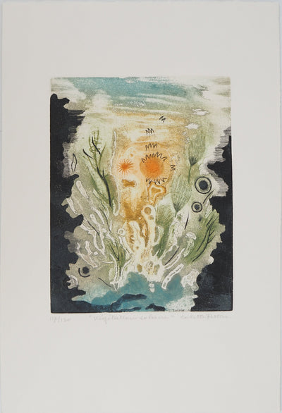 Colette PETTIER : Végétation solaire, Gravure originale (vue générale) - Crédit photo : Galerie Art.Paris