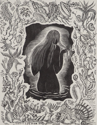 Colette PETTIER : La baigneuse aux algues, Lithographie originale (photo de détail 3) - Crédit photo : Galerie Art.Paris