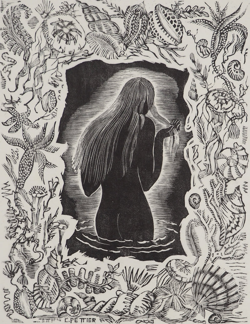 Colette PETTIER : La baigneuse aux algues, Lithographie originale (photo de détail 3) - Crédit photo : Galerie Art.Paris