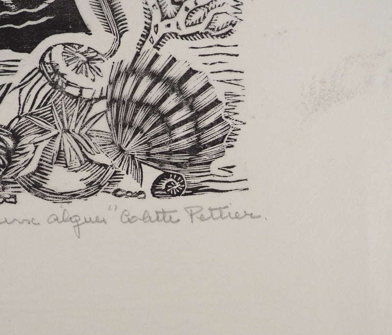 Colette PETTIER : La baigneuse aux algues, Lithographie originale (photo de détail 2) - Crédit photo : Galerie Art.Paris