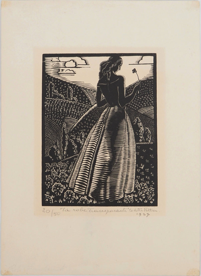 Colette PETTIER : La robe transparente, Lithographie originale (vue générale) - Crédit photo : Galerie Art.Paris