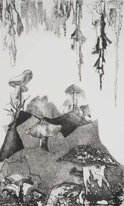 Madeleine MELSONN : Les champignons, Gravure originale (photo de détail 3) - Crédit photo : Galerie Art.Paris