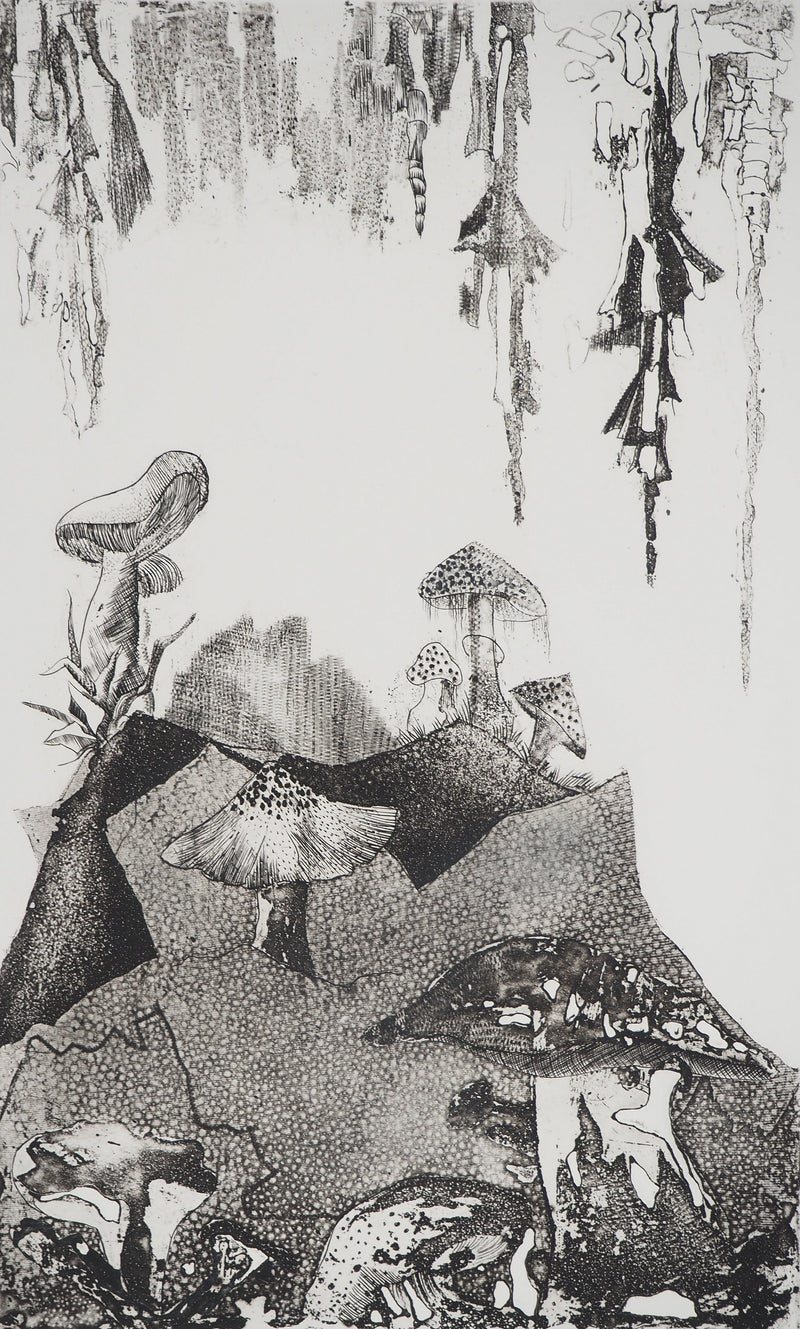 Madeleine MELSONN : Les champignons, Gravure originale (photo de détail 3) - Crédit photo : Galerie Art.Paris
