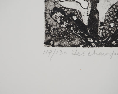 Madeleine MELSONN : Les champignons, Gravure originale (photo de détail 6) - Crédit photo : Galerie Art.Paris
