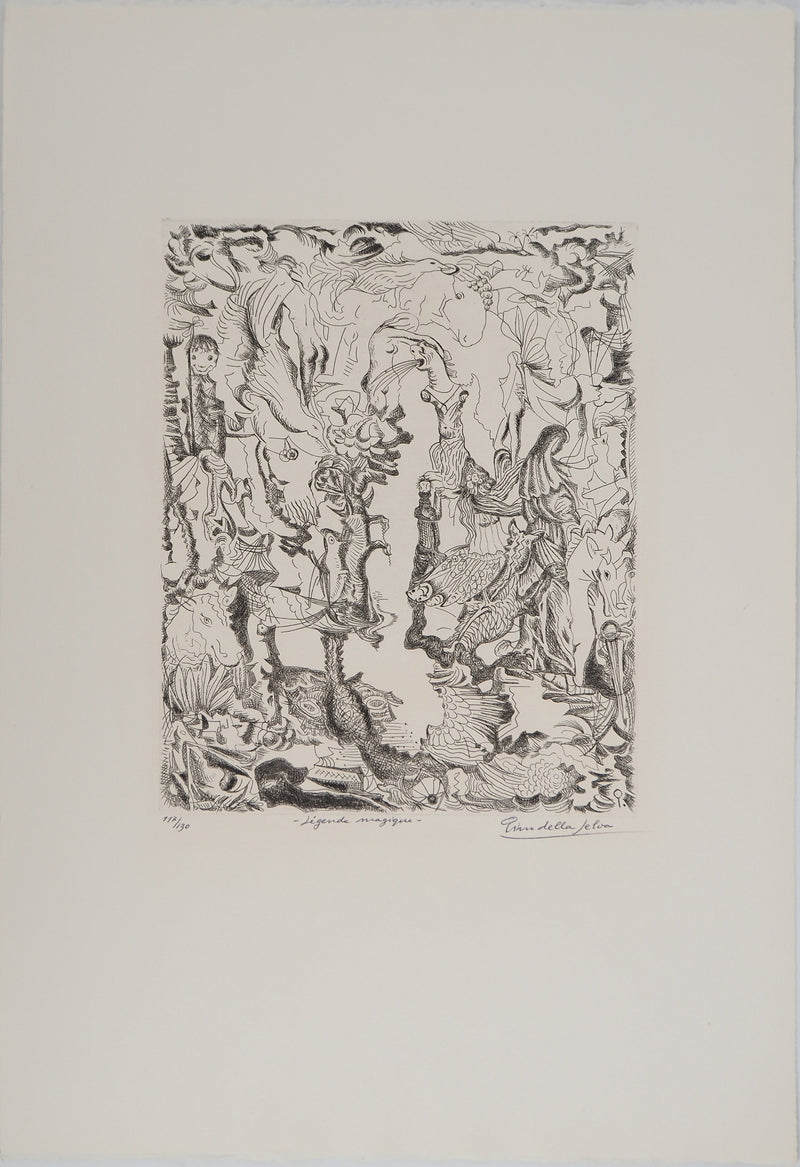 Pino DELLA SELVA : Légende magique, Gravure originale (vue générale) - Crédit photo : Galerie Art.Paris
