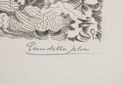Pino DELLA SELVA : Légende magique, Gravure originale (photo de détail 2) - Crédit photo : Galerie Art.Paris
