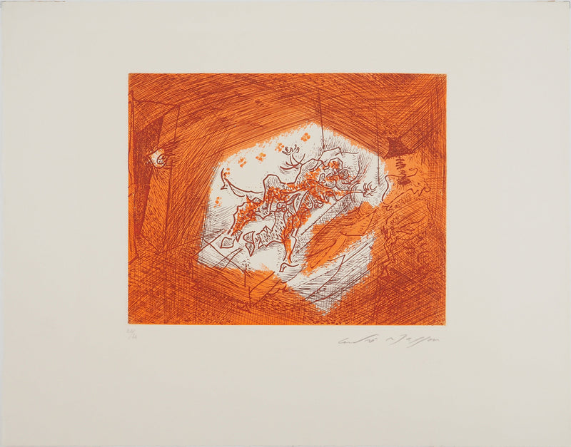 André MASSON : Sommeil incandescent, Gravure originale (vue générale) - Crédit photo : Galerie Art.Paris