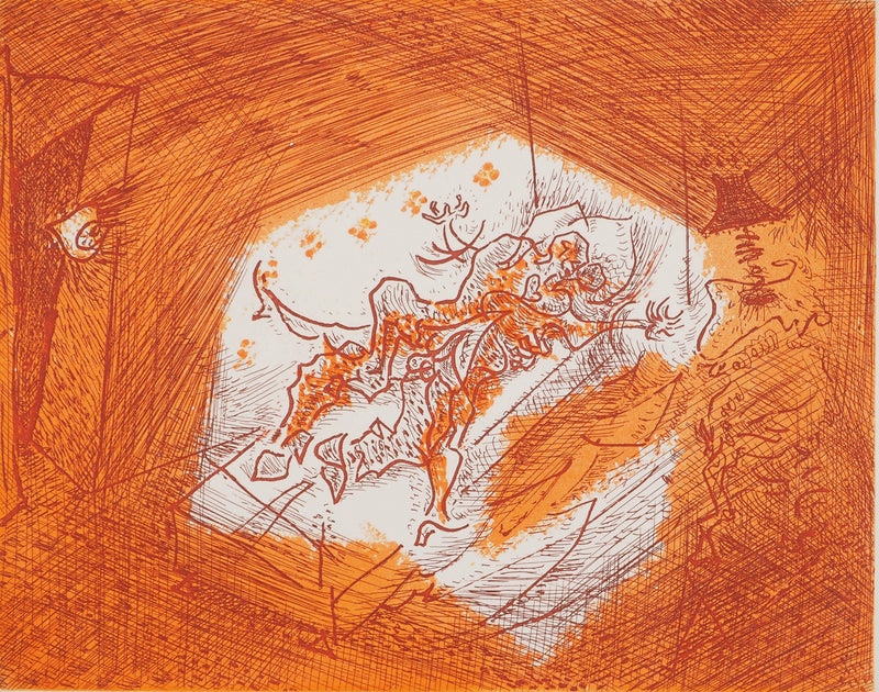André MASSON : Sommeil incandescent, Gravure originale (photo de détail 3) - Crédit photo : Galerie Art.Paris