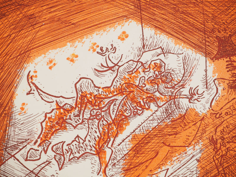 André MASSON : Sommeil incandescent, Gravure originale (photo de détail 5) - Crédit photo : Galerie Art.Paris