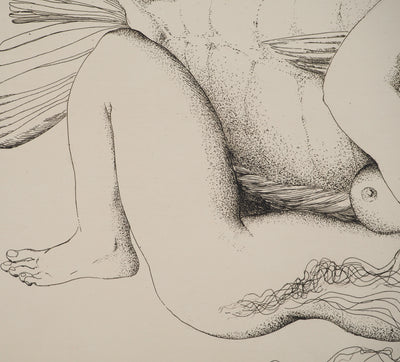 Gunter GRASS : La femme et le poisson, Gravure originale (photo de détail 5) - Crédit photo : Galerie Art.Paris