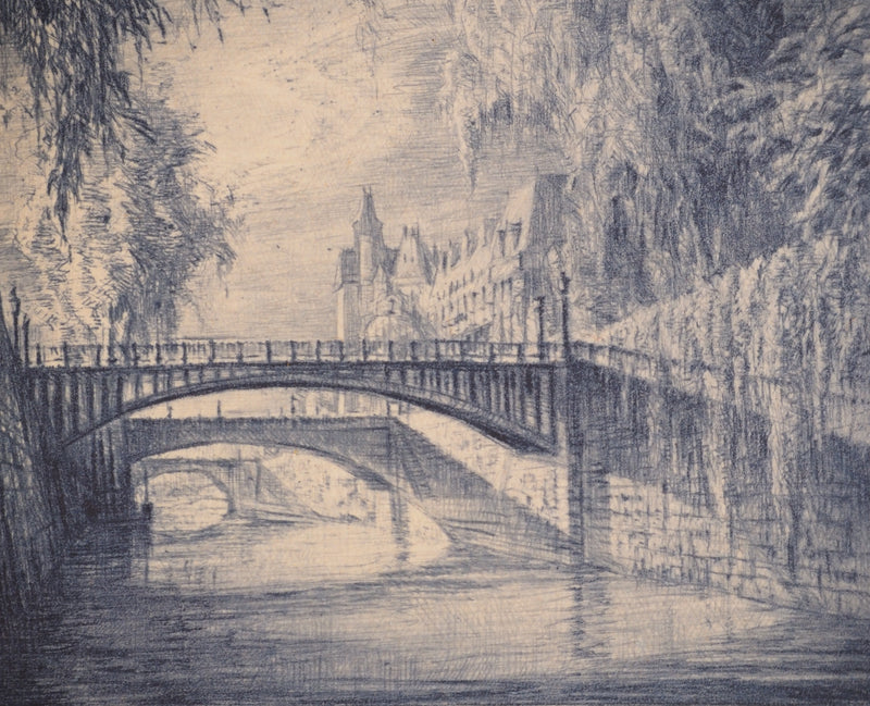 Jean-Michel MATHIEUX-MARIE : Le pont au double, Gravure originale (photo de détail 4) - Crédit photo : Galerie Art.Paris