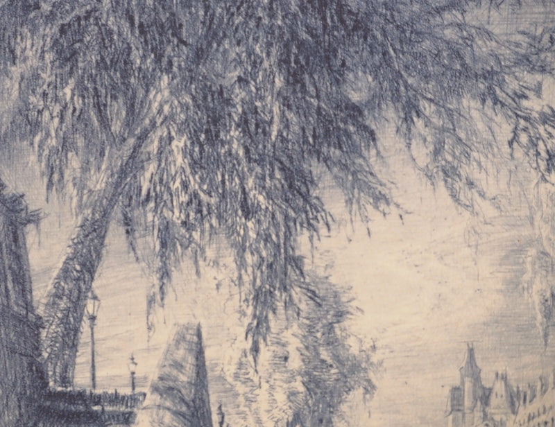 Jean-Michel MATHIEUX-MARIE : Le pont au double, Gravure originale (photo de détail 5) - Crédit photo : Galerie Art.Paris