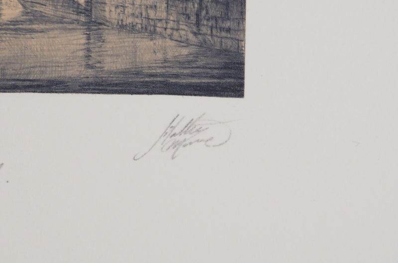 Jean-Michel MATHIEUX-MARIE : Le pont au double, Gravure originale (photo de détail 2) - Crédit photo : Galerie Art.Paris