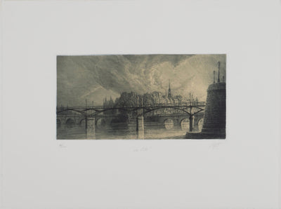 Jean-Michel MATHIEUX-MARIE : La Cité, Gravure originale (vue générale) - Crédit photo : Galerie Art.Paris