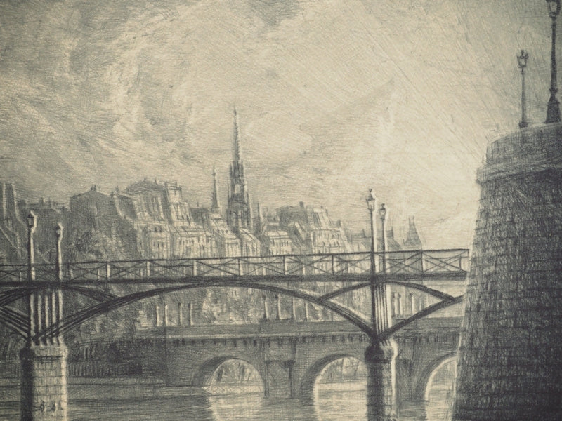 Jean-Michel MATHIEUX-MARIE : La Cité, Gravure originale (photo de détail 4) - Crédit photo : Galerie Art.Paris