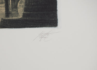 Jean-Michel MATHIEUX-MARIE : La Cité, Gravure originale (photo de détail 2) - Crédit photo : Galerie Art.Paris