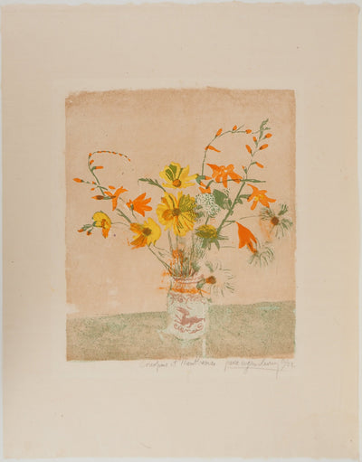 Pierre-Eugène CLAIRIN : Coreopsis et montbretia, Lithographie originale (vue générale) - Crédit photo : Galerie Art.Paris