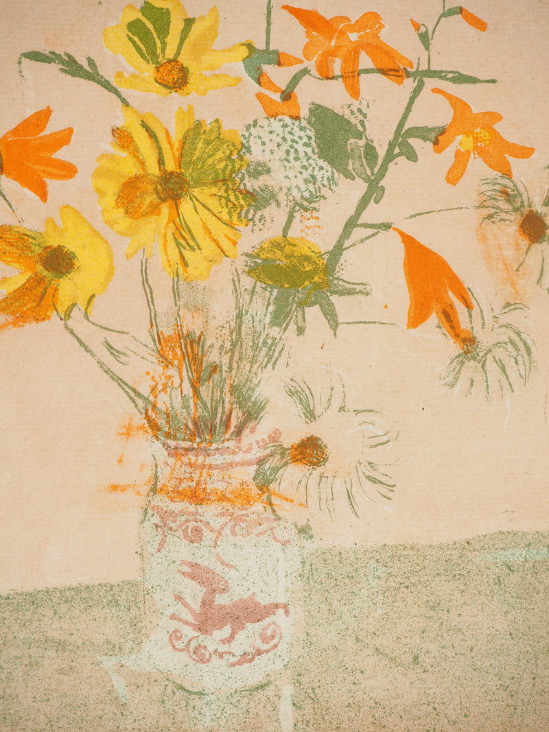 Pierre-Eugène CLAIRIN : Coreopsis et montbretia, Lithographie originale (photo de détail 5) - Crédit photo : Galerie Art.Paris