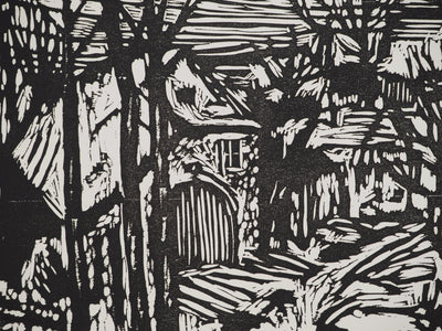 Jacques HALLEZ : Petit village français, Linogravure originale (photo de détail 4) - Crédit photo : Galerie Art.Paris