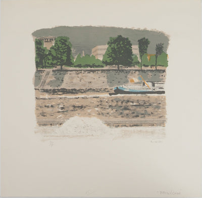 Maurice BRIANCHON : Vue sur le canal , Lithographie originale (vue générale) - Crédit photo : Galerie Art.Paris