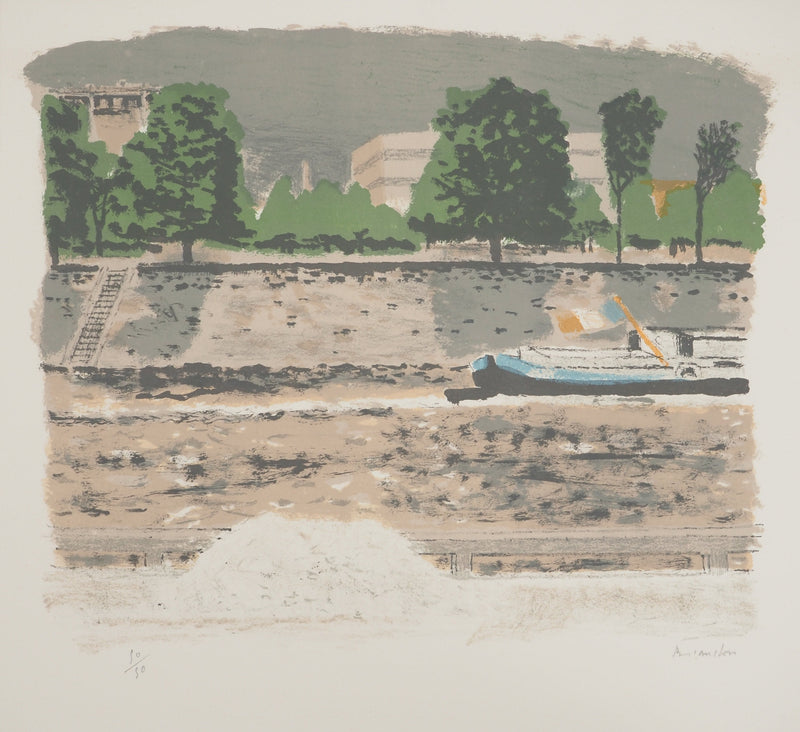 Maurice BRIANCHON : Vue sur le canal , Lithographie originale (photo de détail 2) - Crédit photo : Galerie Art.Paris