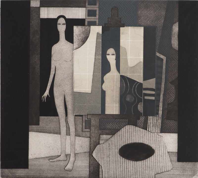 André MINAUX : Le modèle, Gravure originale (photo de détail 3) - Crédit photo : Galerie Art.Paris