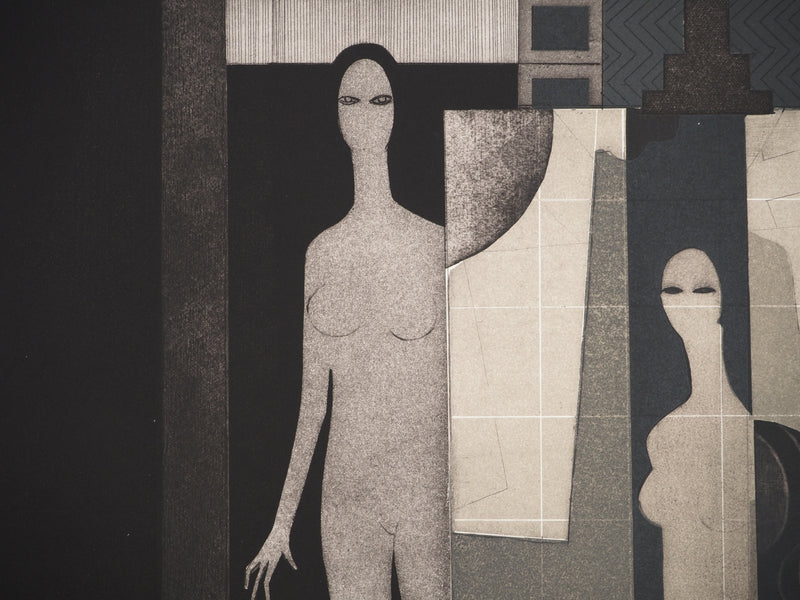 André MINAUX : Le modèle, Gravure originale (photo de détail 4) - Crédit photo : Galerie Art.Paris