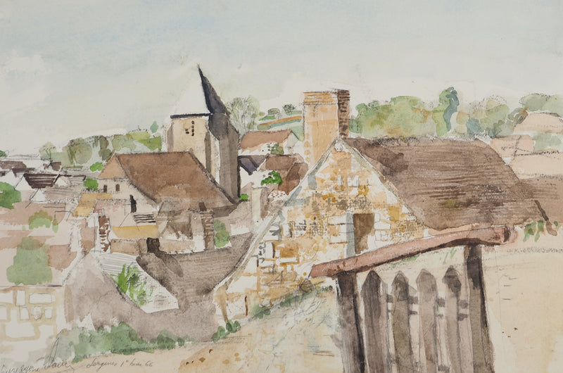 Pierre-Eugène CLAIRIN : Petit village reculé, Aquarelle originale (photo de détail 3) - Crédit photo : Galerie Art.Paris