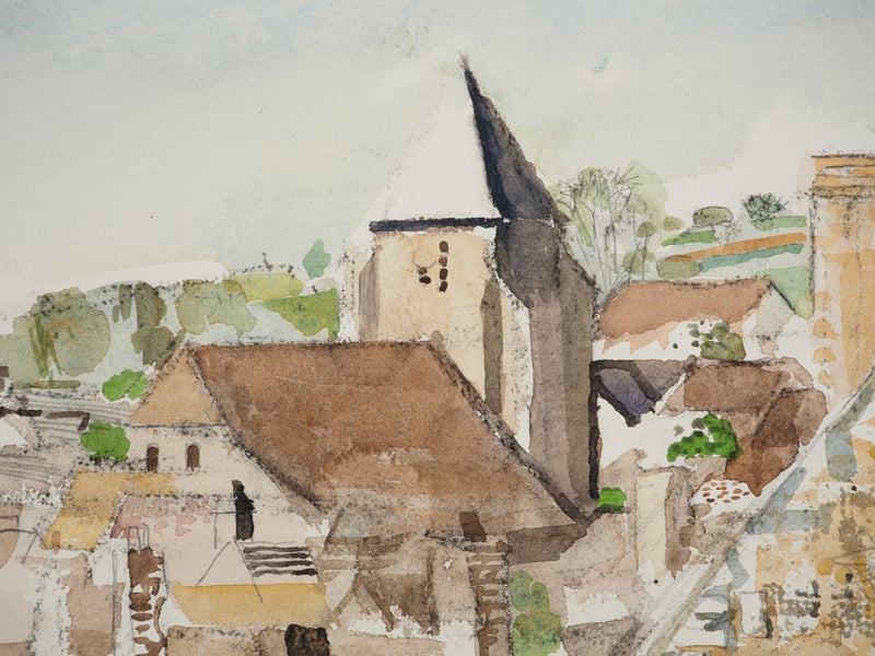Pierre-Eugène CLAIRIN : Petit village reculé, Aquarelle originale (photo de détail 4) - Crédit photo : Galerie Art.Paris