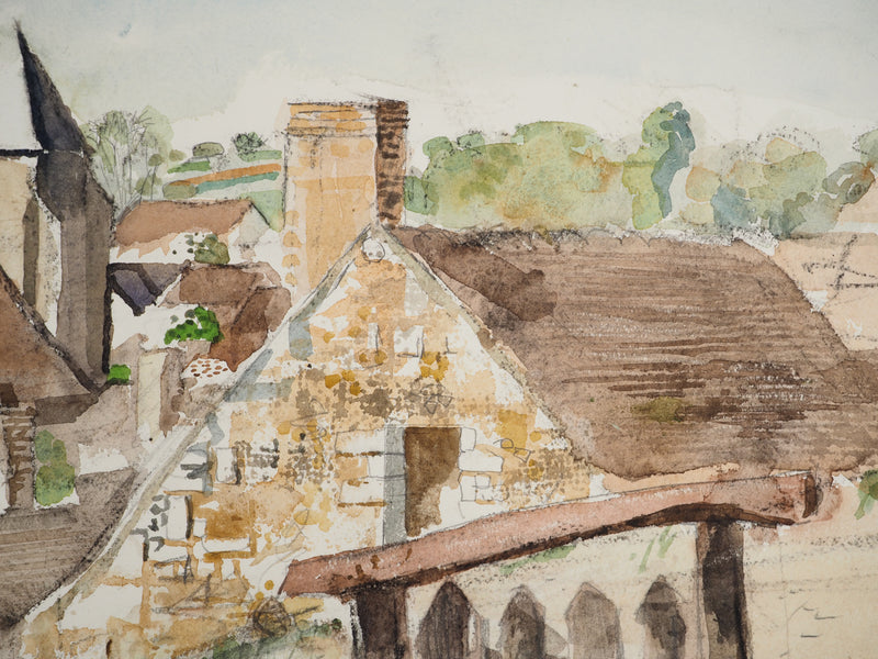 Pierre-Eugène CLAIRIN : Petit village reculé, Aquarelle originale (photo de détail 5) - Crédit photo : Galerie Art.Paris