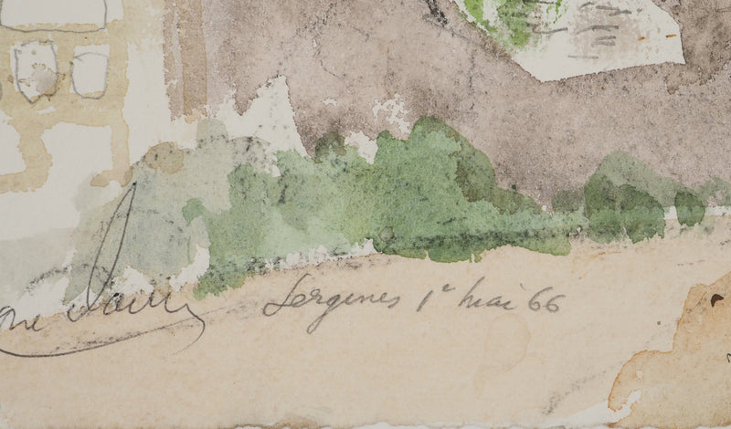 Pierre-Eugène CLAIRIN : Petit village reculé, Aquarelle originale (photo de détail 6) - Crédit photo : Galerie Art.Paris