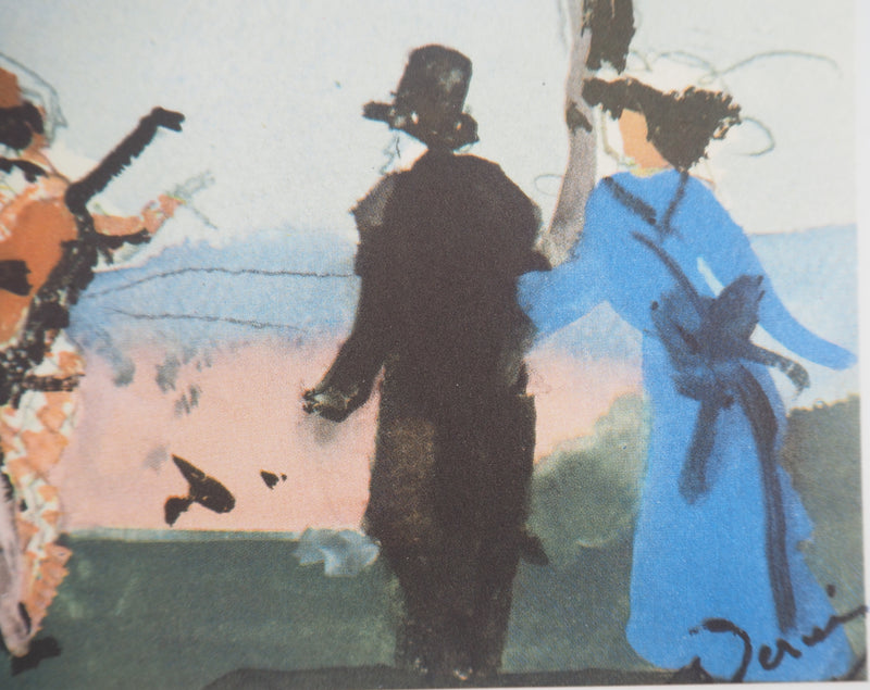 André DERAIN : Promenade élégante, Lithographie et pochoir signée