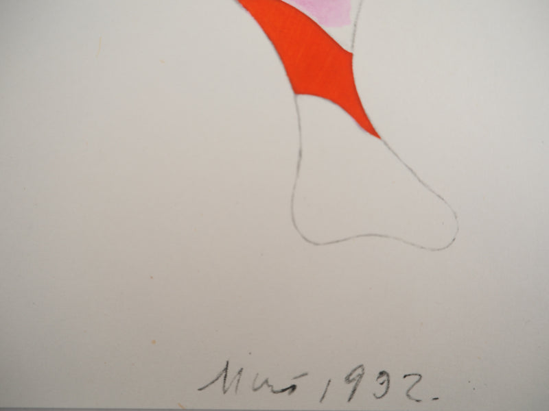 Joan MIRO : Danseur coloré, la Toupie, Lithographie et pochoir signée
