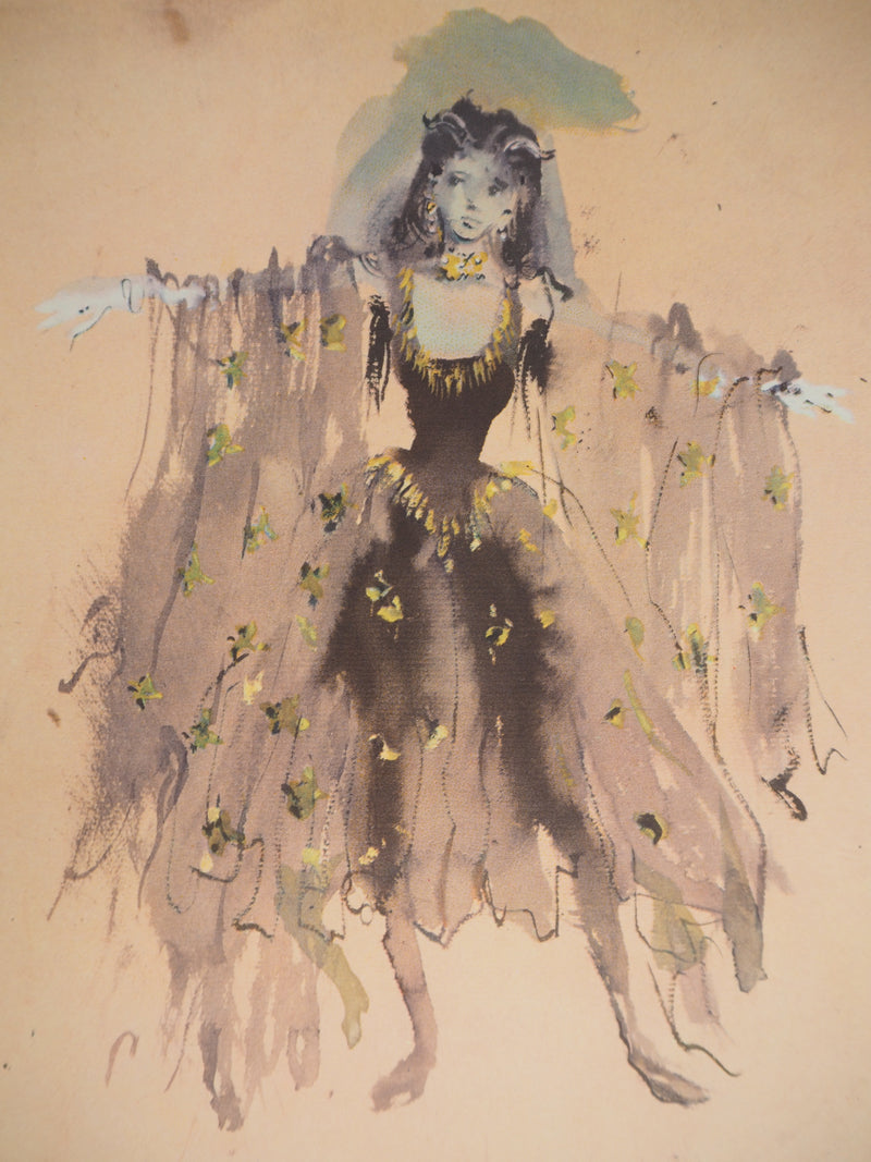 Christian BERARD : Gitane, La belle endormie, Lithographie et pochoir signée