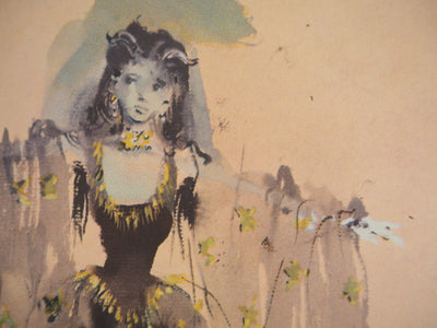 Christian BERARD : Gitane, La belle endormie, Lithographie et pochoir signée
