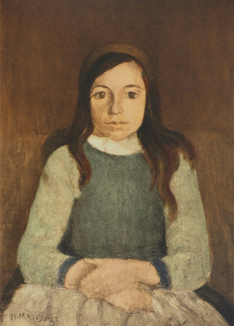 Henri MATISSE : La petite fille au serre-tête (Nini Bétron), Lithographie originale (vue générale) - Crédit photo : Galerie Art.Paris