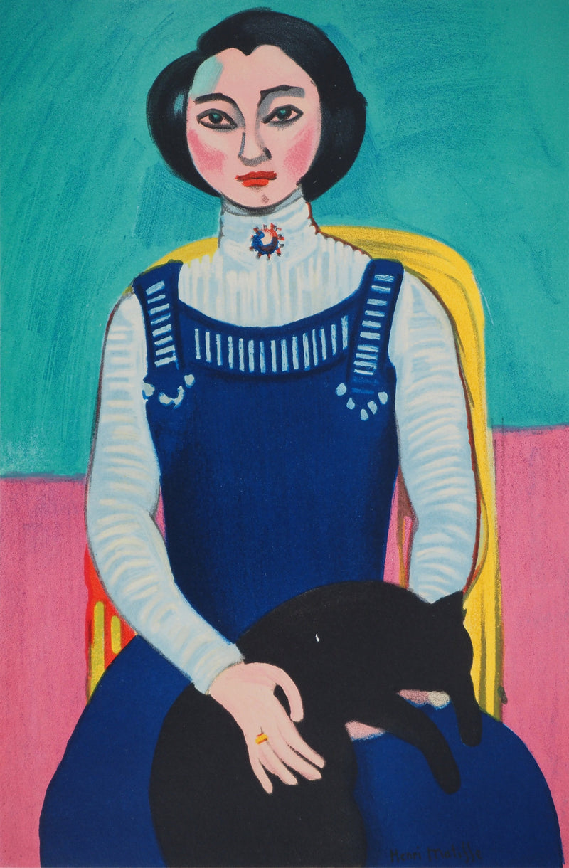 Henri MATISSE : Jeune femme au chat (Margueritte Matisse), Lithographie originale (photo de détail 2) - Crédit photo : Galerie Art.Paris