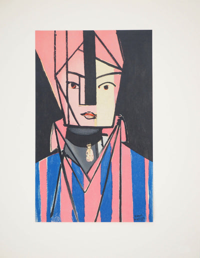 Henri MATISSE : Portrait cubiste blanc et rose (Margueritte Matisse), Lithographie originale (vue générale) - Crédit photo : Galerie Art.Paris