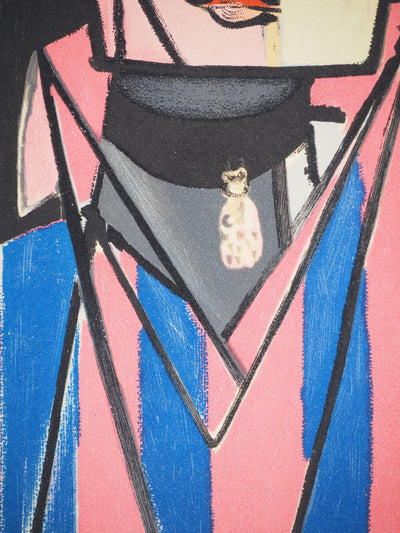 Henri MATISSE : Portrait cubiste blanc et rose (Margueritte Matisse), Lithographie originale (photo de détail 5) - Crédit photo : Galerie Art.Paris